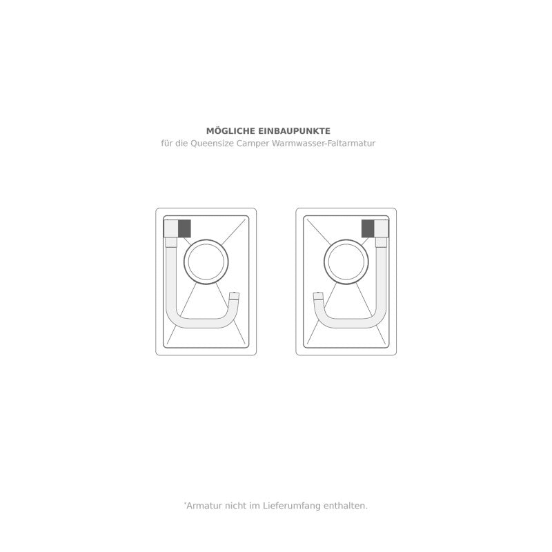Camper-Spüle "Vanlife" von Queensize Camper, 340 x 220 x 120 mm