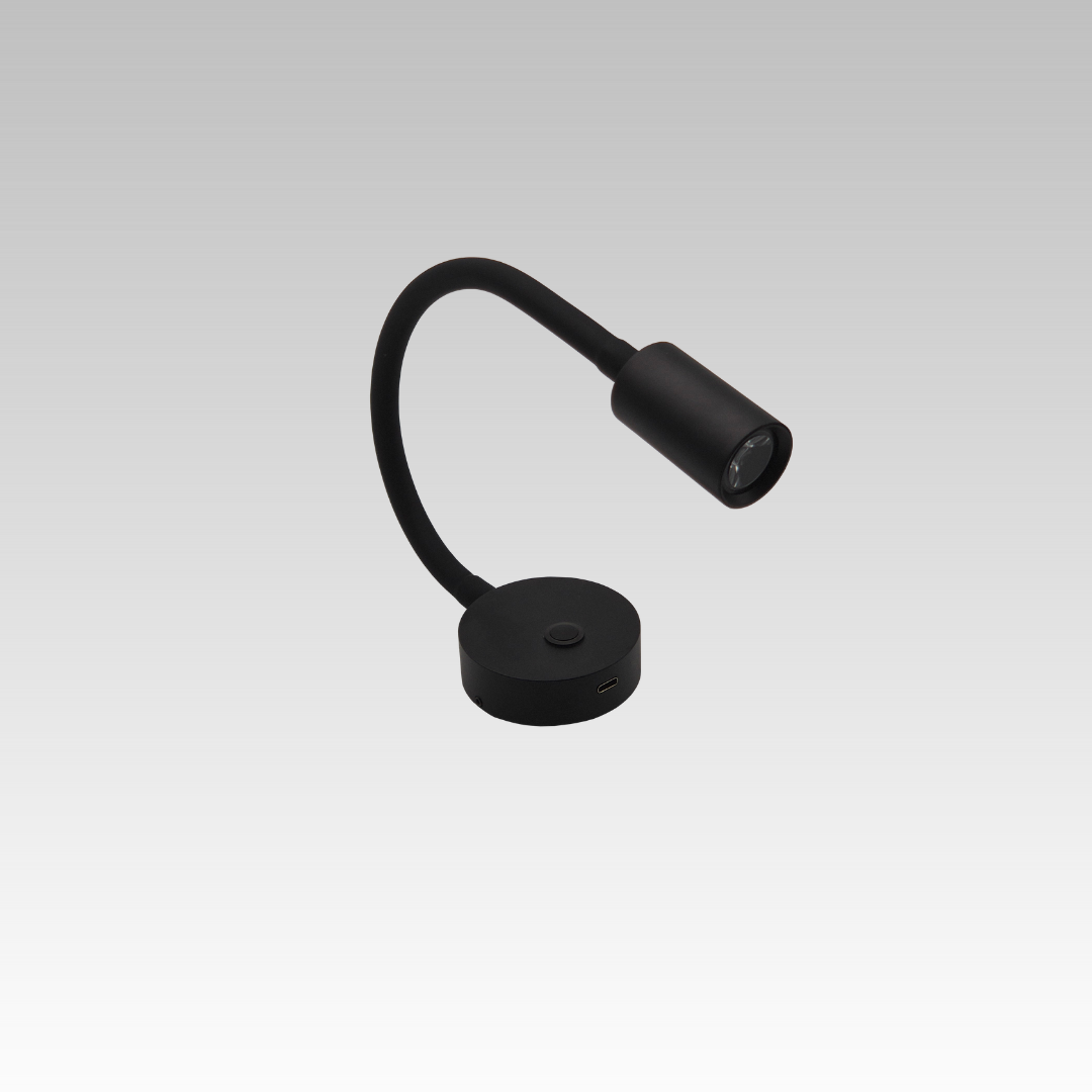 LED Leuchte 300mm Schwanenhals (Schwarz), USB C